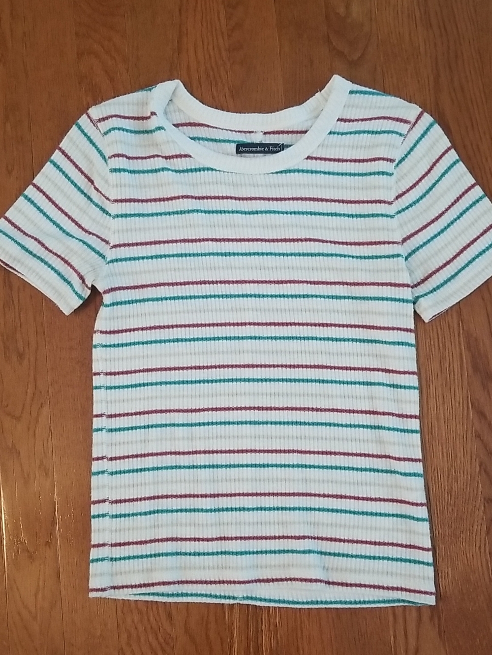 Abercrombie & Fitch White Ribbed Sweater Tee